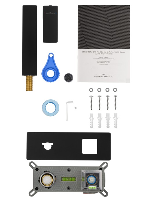 Смеситель для раковины встраиваемый, Wonzon & Woghand Cube 2.0, WW-88869068-MB цвет: черный