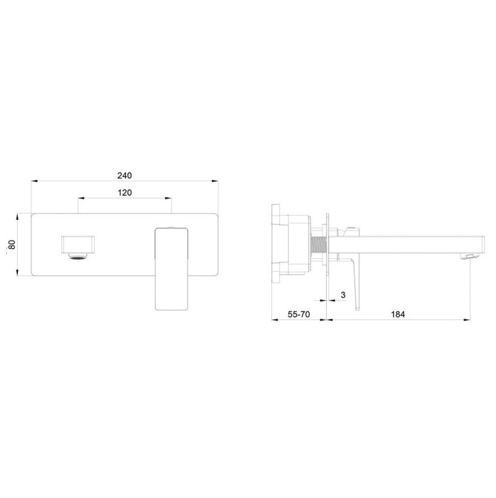 Смеситель для раковины встраиваемый, Wonzon & Woghand Cube 2.0, WW-88869068-MB цвет: черный