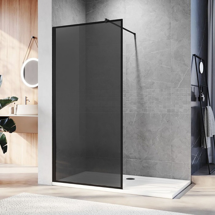 Душевая перегородка 900x2000, Veconi Korato, черный, стекло тонированное арт. KR81B-90-05-C8