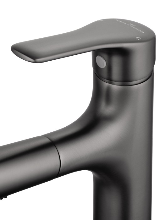 Смеситель для раковины с выдвижным изливом, Wonzon & Woghand, WW-AE4151-BGG цвет: графит