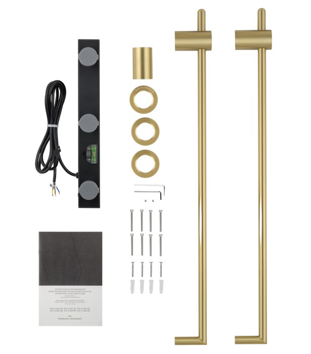 Полотенцесушитель электрический встраиваемый, Wonzon & Woghand Leipzig, WW-AL3621-BG цвет: золото