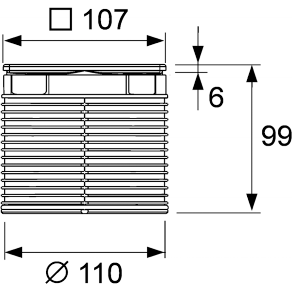Базовая решетка 100х100 мм с монтажным элементом, цвет: сталь, drainpoint s TECE арт. 3660002