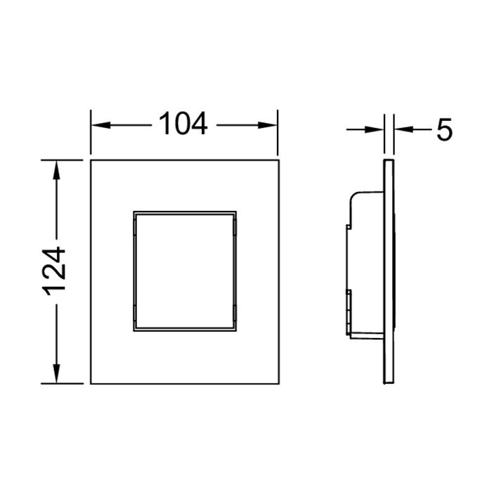 Панель смыва для писсуара с картриджем, 124х104х5 мм, цвет: хром матовый, now urinal TECE арт. 9242402
