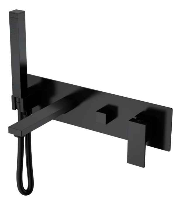 Смеситель для ванны, Matt Black, Qubic Boheme 474-2-B