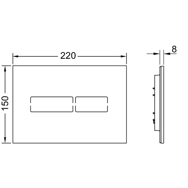 Электронная панель смыва, стекло, белый, lux mini TECE арт. 9240960