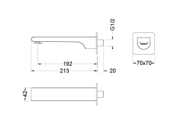 Излив для ванны 192 мм, Aquatek Лира, хром арт. AQ1441CR