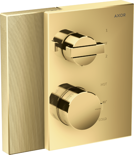 Термостат с зап/пер вентилем Edge Axor, полированное золото арт. 46761990