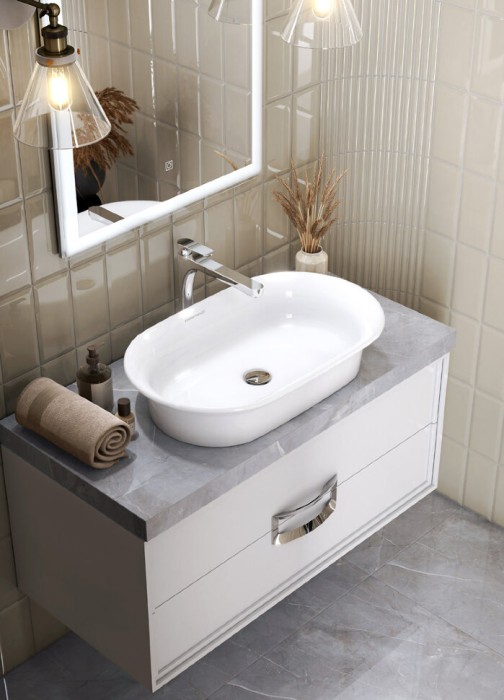 Раковина накладная 65x40,5см, Canaletto Kerama Marazzi, белый - CN.wb.65