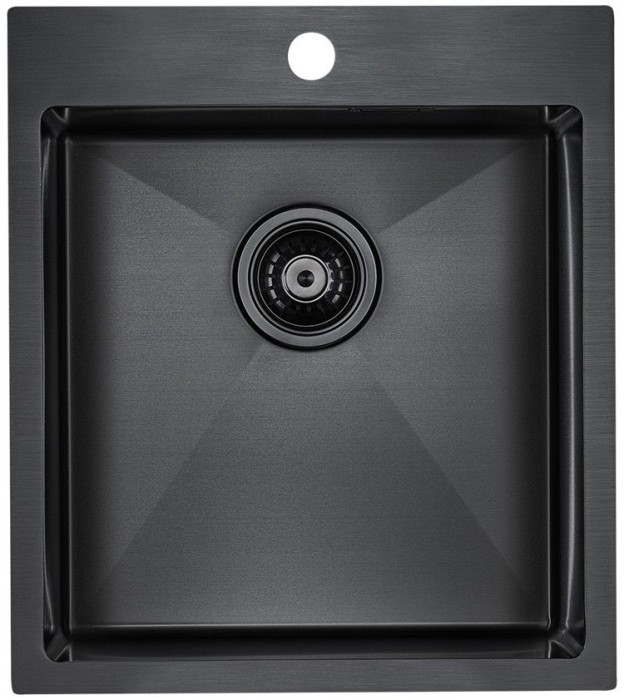 Мойка для кухни нержавеющая 450х510мм Paulmark NECKAR, вороненая сталь - PM804551-GM