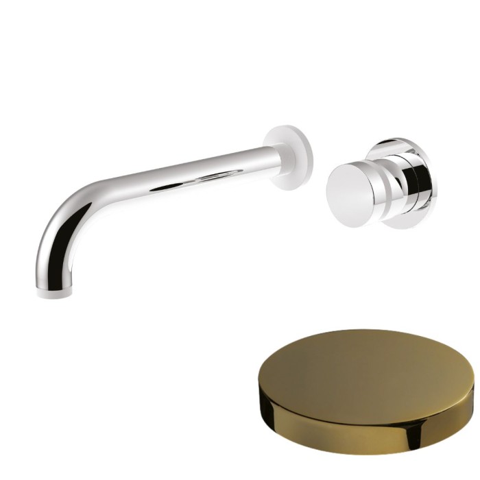 Смеситель встраиваемый для раковины, однорычажный, без донного клапана, Giulini My ring, золото арт. MR0026O