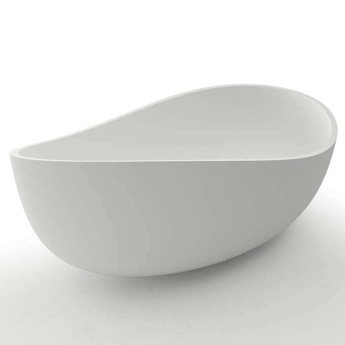 Раковина 650x400x200 накладная из искусственного камня, белая, Azario FRETTA ROUND - AZ-1214S