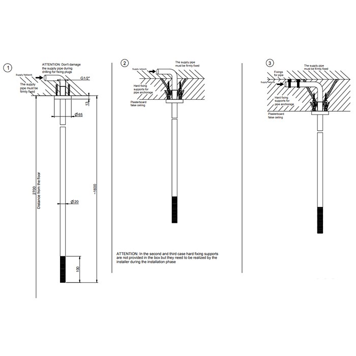 Излив потолочный с удаленным управлением, Gessi 316, brushed black metal pvd арт. 54399#707