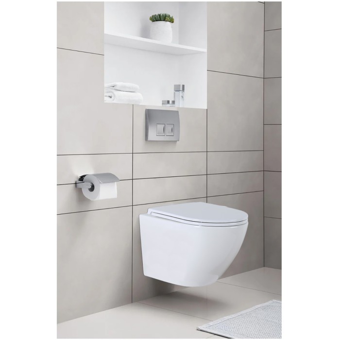 Готовый комплект инсталляция + унитаз Grado N с быстросъемным сиденьем микролифт+ клавиша смыва хром глянец  Azario - AZ-8010-1000+AZ-8200-0031+AZ-0046N