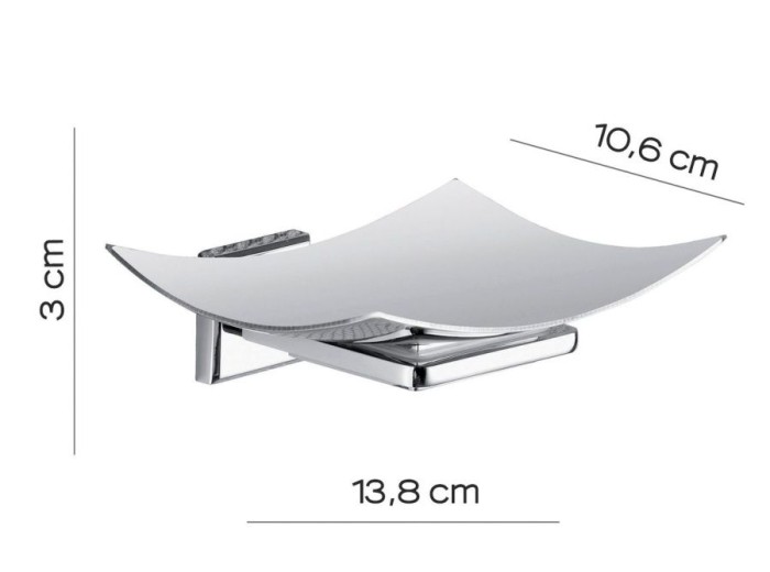 Настольная и настенная металлическая мыльница Colorado Gedy, 38111310(13) цвет: хром