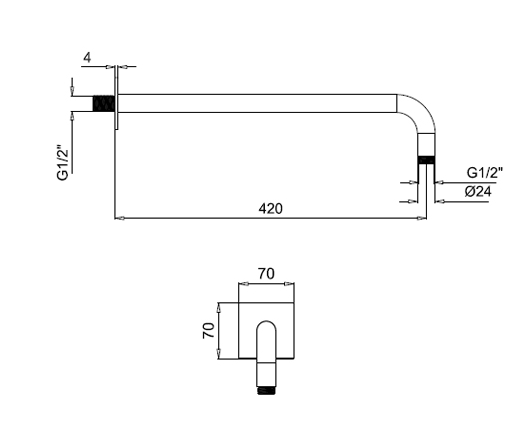 Душевая система Almar Core встраиваемая, с термостатом, верхний душ Velvet 30х30см, цвет черный матовый арт. SET-2.MB