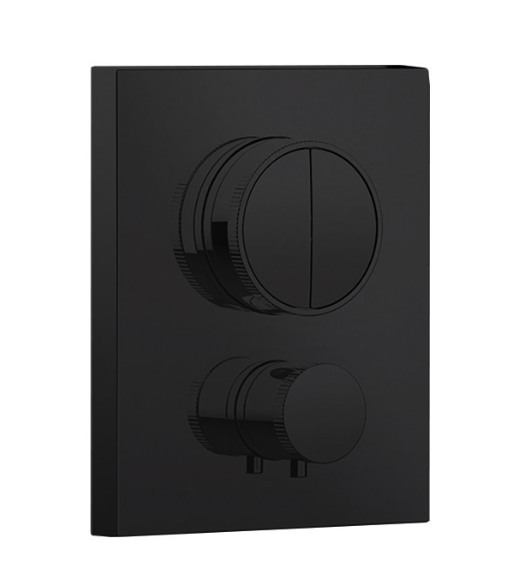 Душевая система Almar Core встраиваемая, с термостатом, верхний душ Velvet 30х30см, цвет черный матовый арт. SET-2.MB