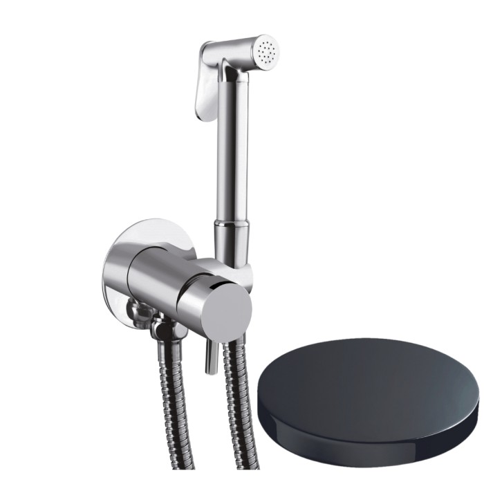 Гигиенический душ со смесителем, Giulini My future, хром черный глянц арт. SH25/MFCRN