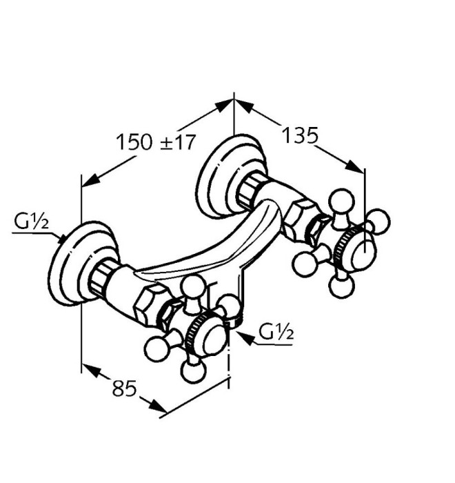 Смеситель для душа dn15, 1926 Kludi, позолоченный, 23 кар - 516104520