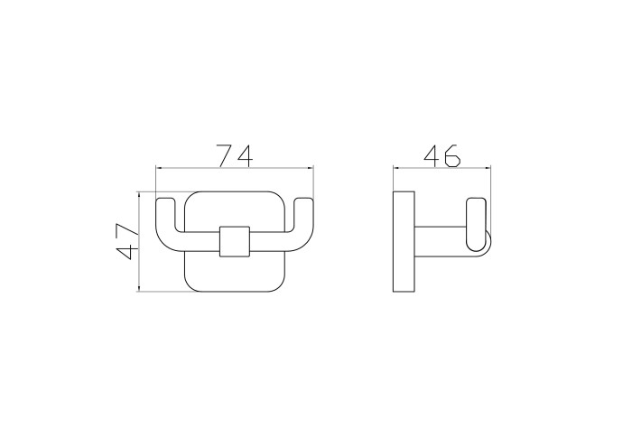 Двойной крючок для ванной, Wonzon & Woghand Still, WW-6625 цвет: хром