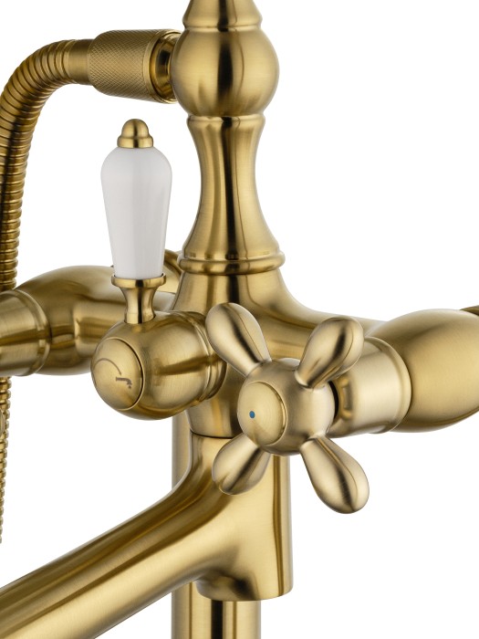 Смеситель для ванны напольного монтажа, Wonzon & Woghand Retro, WW-88649020-BG цвет: золото