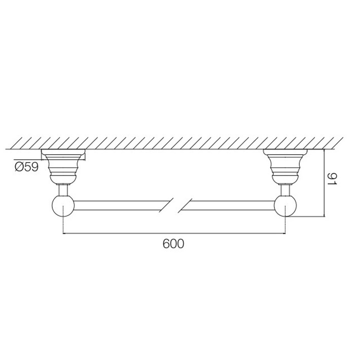Fima Carlo Frattini Полотенцедержатель 60см, подвесной, Victory, F6060/60CR цвет: хром