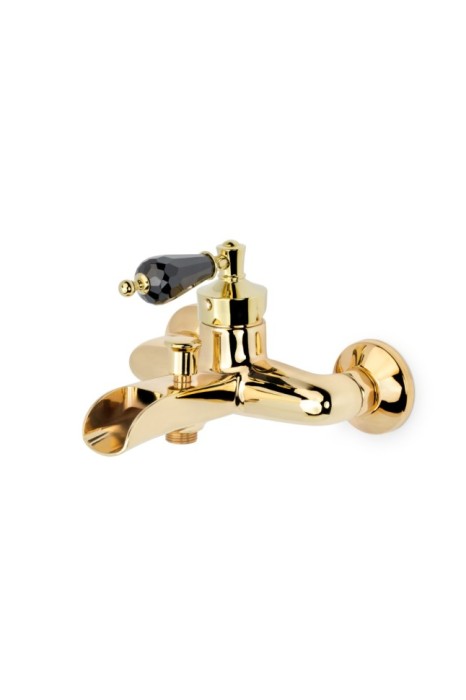 Смеситель для ванны gold с черным swarovski, Boheme Vogue - 213-BSW