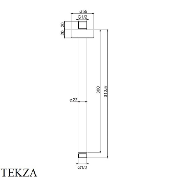 Fima Carlo Frattini Держатель для душевой лейки, потолочный, 300мм., Wellness, F2586BR цвет: бронза