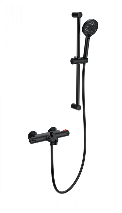 Смеситель для ванны с душевым гарнитуром и термостатом, Wonzon &amp; Woghand, WW-C2001-A-MB цвет: черный