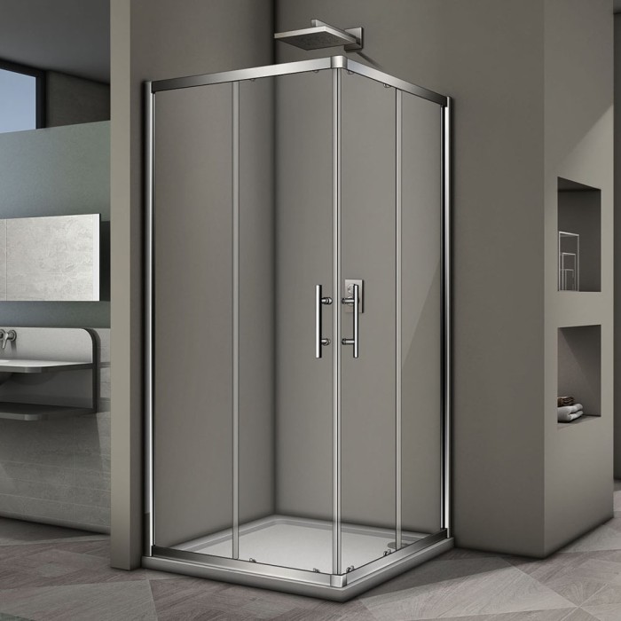 Душевой угол 900x900x1900 хром, Veconi Rovigo, стекло прозрачное арт. RV29-90K-01-19C3