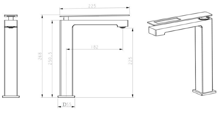 Смеситель для раковины, хром, Q Boheme 142-CRCR