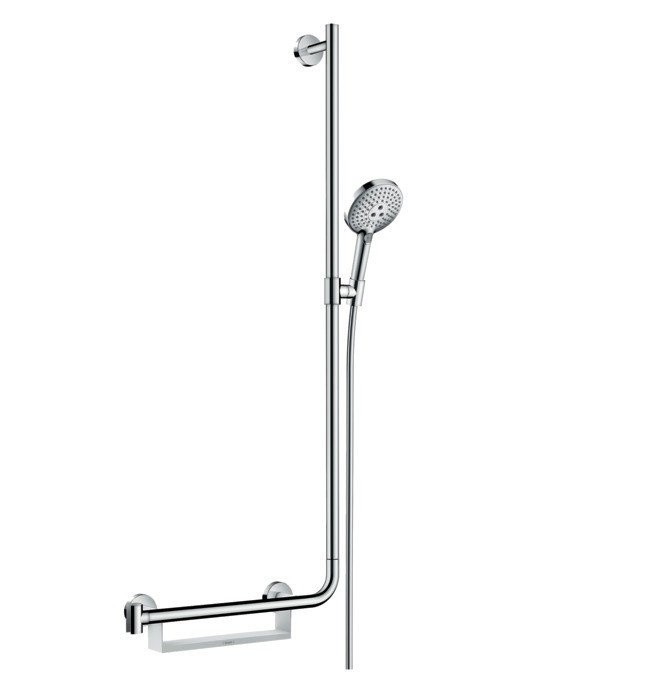 Душевой гарнитур со штангой 110 см, правосторонний Raindance Select S Hansgrohe, хром арт. 26326000