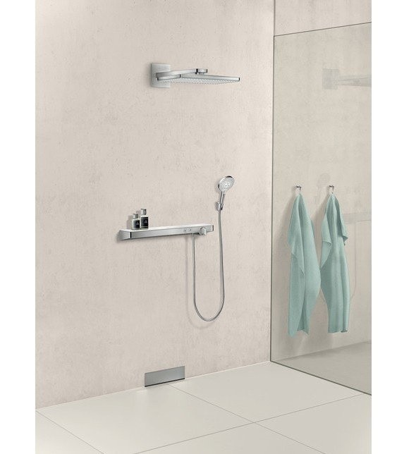 Верхний душ с настенным кронштейном Rainmaker Select Hansgrohe, белый, хром арт. 24003400