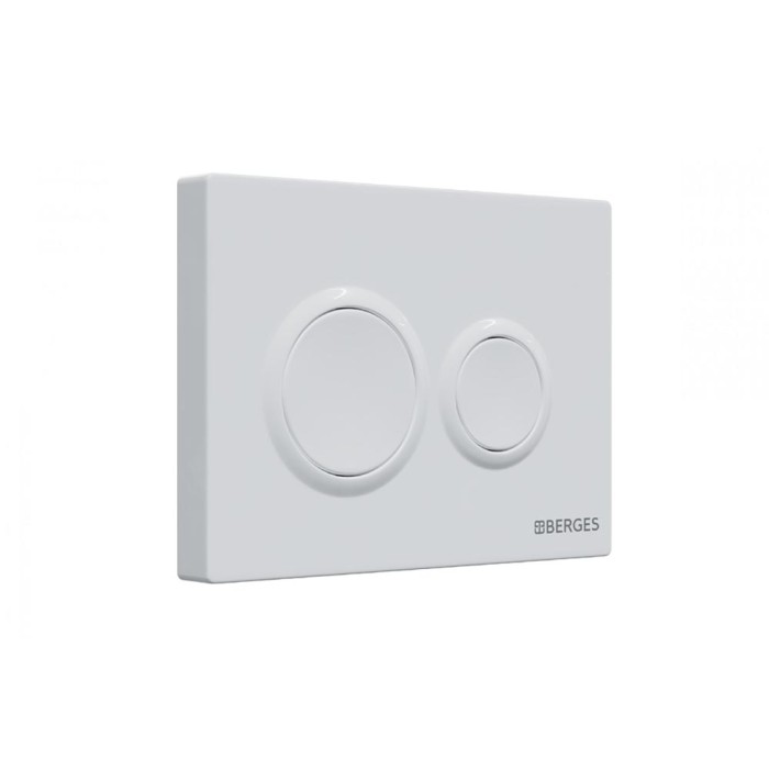 Комплект инсталляции -  кнопка O1 белая, унитаз VITA Rimless 49 см, сиденье дюропласт микролифт, быстросъём, Berges Novum арт. 043379