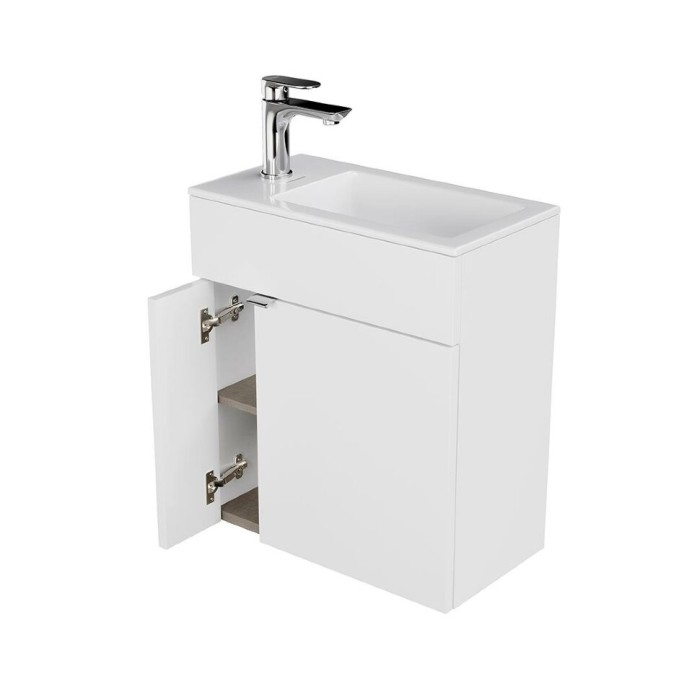 Тумба подвесная 50см с дверцей, Lato Kerama Marazzi, белый - LAT.50.1\WHT