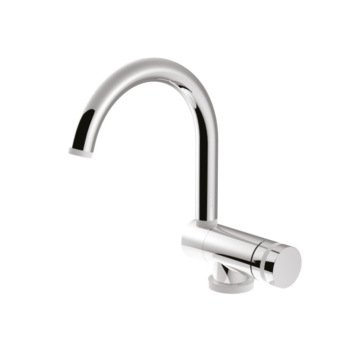 Смеситель для раковины, опускающийся и поворотный излив 17.6 см, без донного клапана, Giulini My ring, хром арт. MR0030/SC