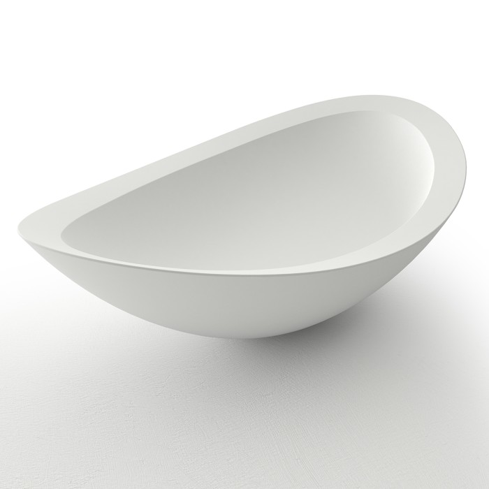 Раковина 580x330x160 накладная из искусственного камня, белая, Azario FRETTA ROUND - AZ-1225S