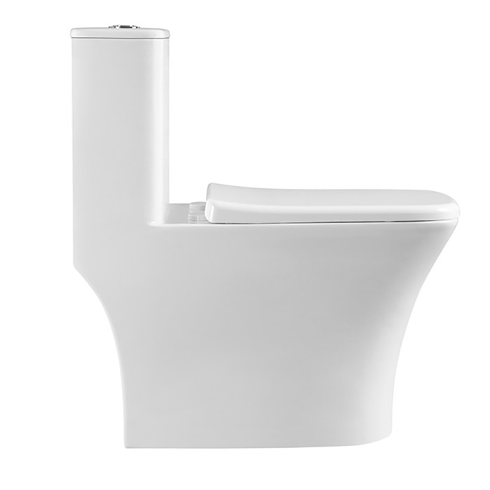 Унитаз-моноблок 695x370x740 напольный, горизонтальный слив, сиденье дюропласт микролифт, Azario TEANO арт. AZ-8621