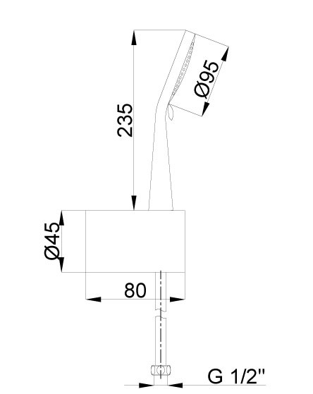 Душевая гарнитура: душевая лейка, шланг, держатель, Azario MANO арт. AZ-15786010