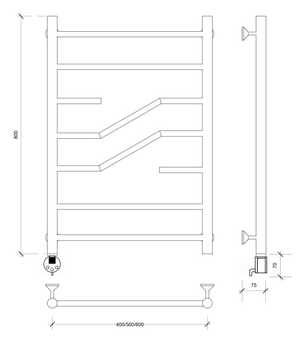 Полотенцесушитель электрический 80x40 Риволи Secado арт. 4673739241424