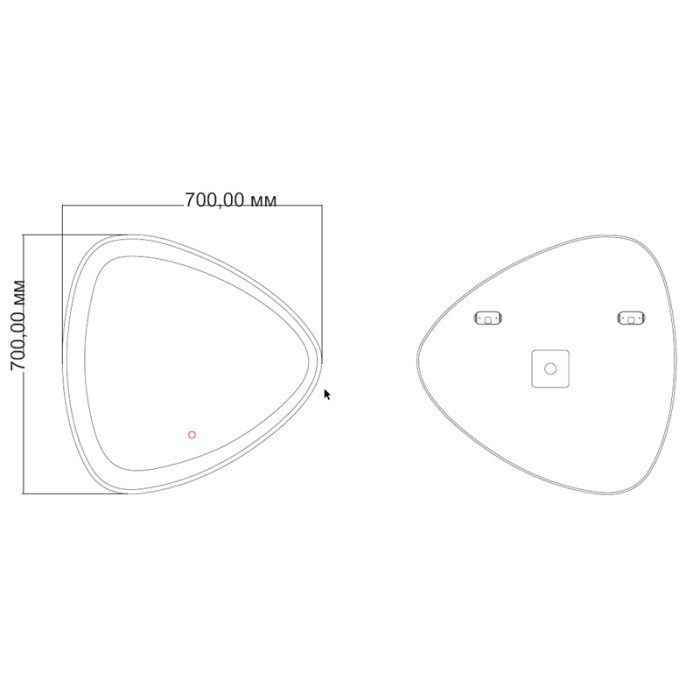 Зеркало Edda 700х700 влагостойкое с подсветкой и диммером, с гравировкой, Azario Renato - CS00063649