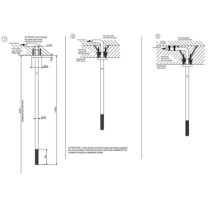 Излив потолочный с удаленным управлением, Gessi 316, brushed black metal pvd арт. 54299#707