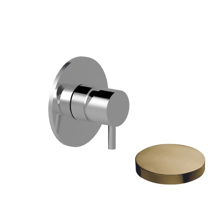 Внешняя часть для встраиваемого однорычажного смесителя, для душа, Giulini My future, золото брашированное арт. 5915-EPOSP