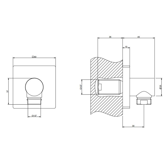 Вывод воды, Gessi Emporio shower, finox brushed nickel арт. 47369#149