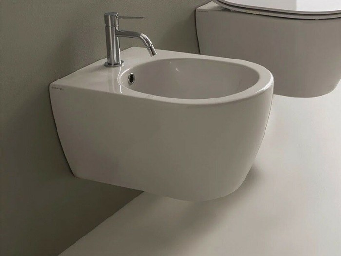 Подвесное биде с одним отверстием цвет белый матовый, Scarabeo Moon - 5521 41