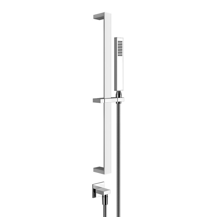 Душевая штанга с ручным душем и выводом воды из стены, Gessi Rettangolo, хром арт. 20142#031