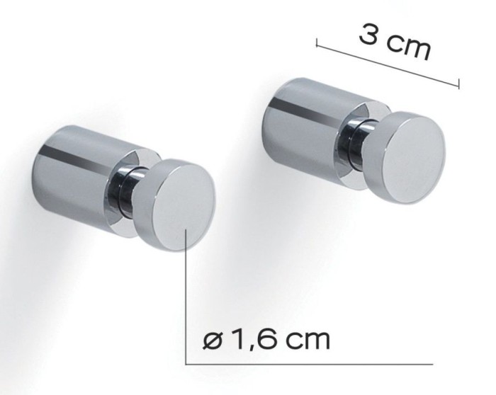 Набор из 2-х коротких крючков Gedy, 2227(13) цвет: хром