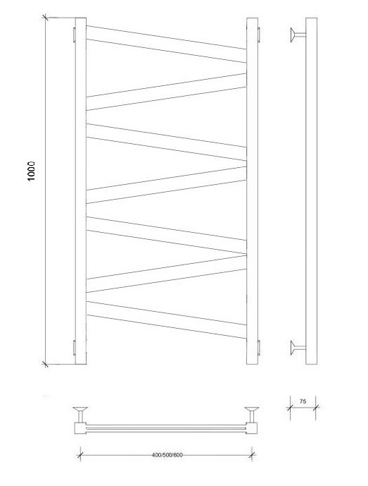Полотенцесушитель водяной 100x50 Мирано плюс (черный) Secado арт. 4673739246764