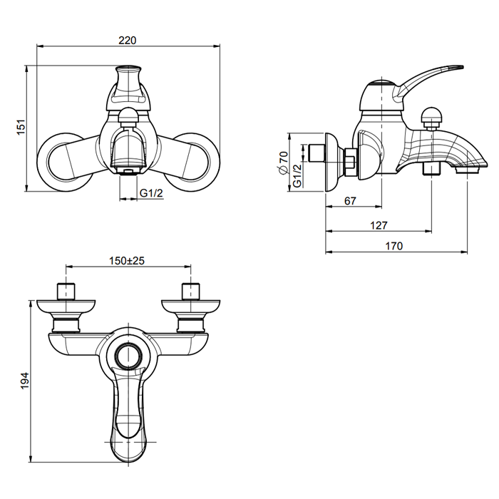 Fima Carlo Frattini Смеситель для ванны без душа, Lamp, F3304/1RA цвет: медь