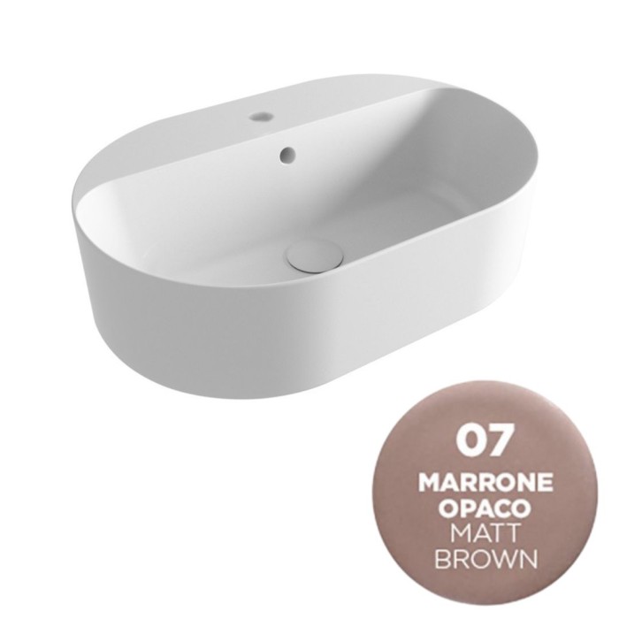 Накладная раковина с отверстием под смеситель, 60x40x17 cm, Olympia ceramica Open, бежевый матовый арт. OPE42OV60107