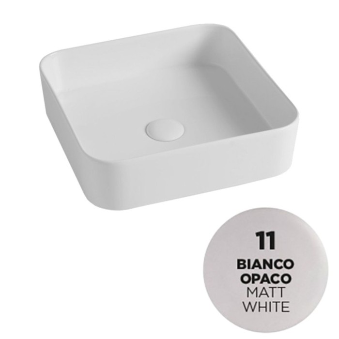 Накладная раковина, 40x40x11.5 см, Olympia ceramica Smash, белый матовый арт. SMA42QU4011
